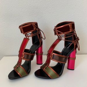 Tom Ford Patchwork Cage Sandals Runway Heels 36.5
